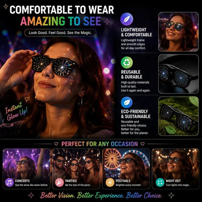 Dollar Sign Diffraction Glasses – Fun Light Effect Party Glasses