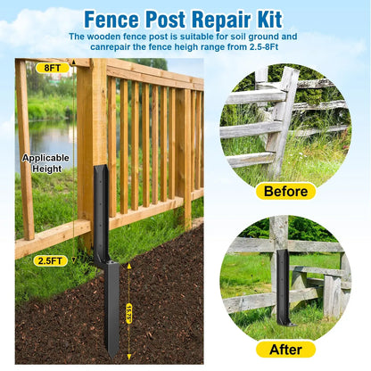 Heavy-Duty H-Shaped Fence Post Repair Kit