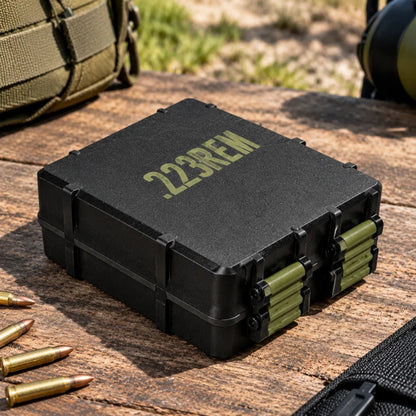 100 Round Ammo Storage Box | Waterproof Hard Shell Ammunition Organizer Case