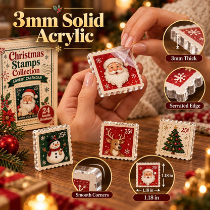 Christmas Stamps Advent Calendar – 24 Acrylic Postal Ornaments