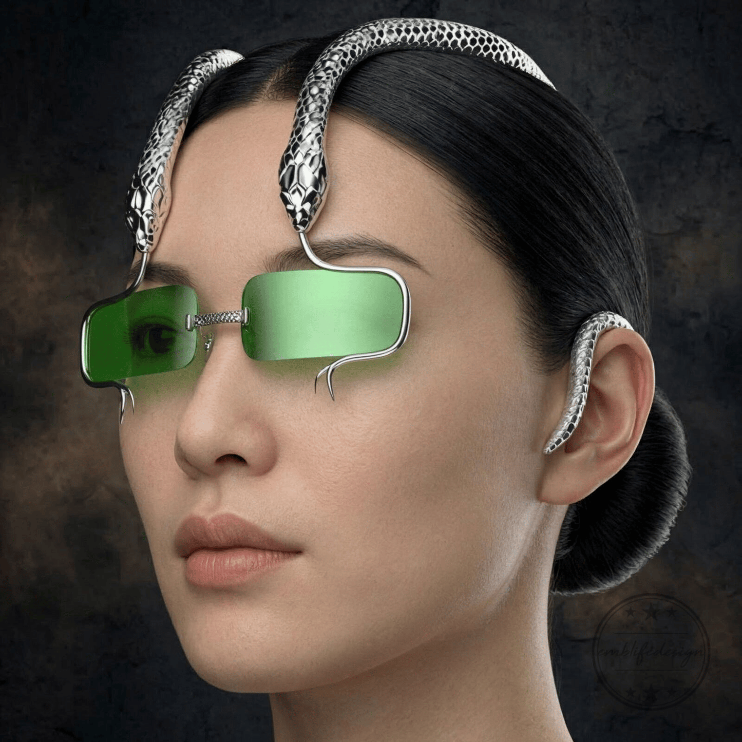 Snake Sunglasses with Green Lenses