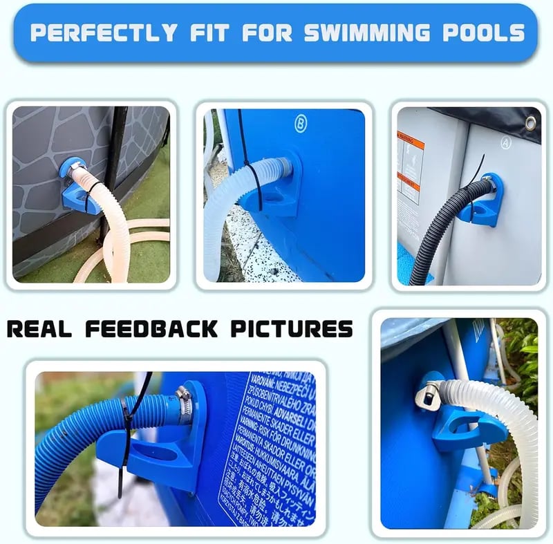 🏊‍♂️Swimming Pool Pipe Holders with Cable Ties & Hose Clamps💦🛡️