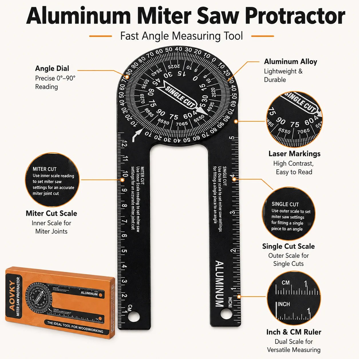 🔥 Limited-time 50% off – Aluminum miter saw protractor