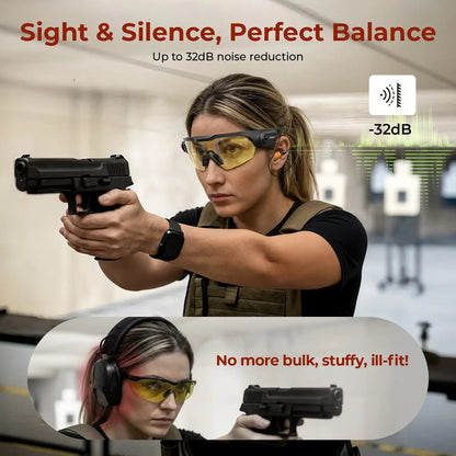 Safety Goggles with Noise Reduction Plugs