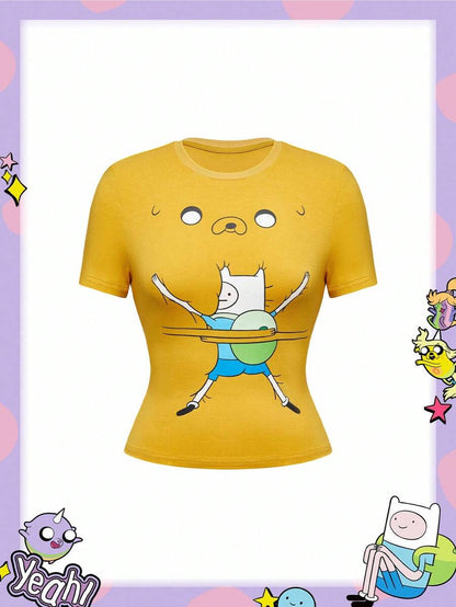 Retro Cartoon Crop Top For Women