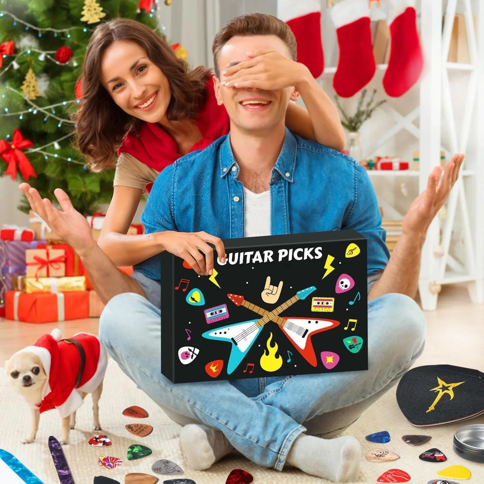 Guitar pick advent calendar Christmas gift for guitar player