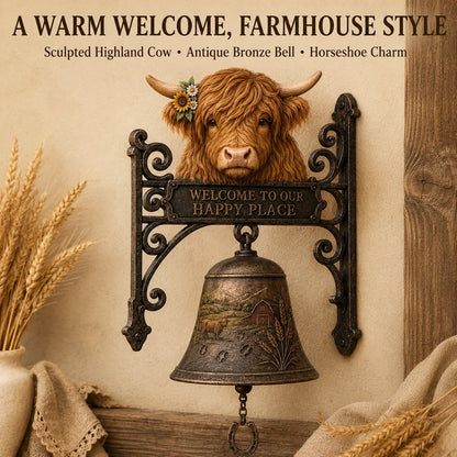 🎉🎅 2026 Christmas Gift 50% Off--🐂Highland Cow Farmhouse Welcome Bell🔔
