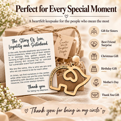 Sisterhood Elephant Wooden Keepsake – Friendship Gift