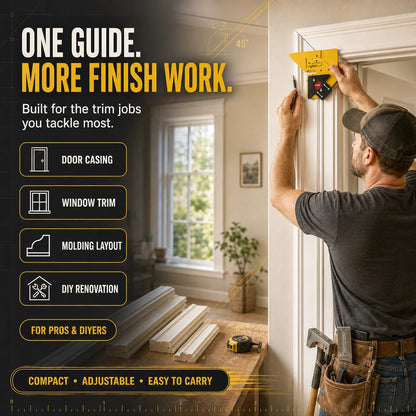 📐 Adjustable 45° Trim Marking & Measuring Tool – Fast Door & Window Casing Layout