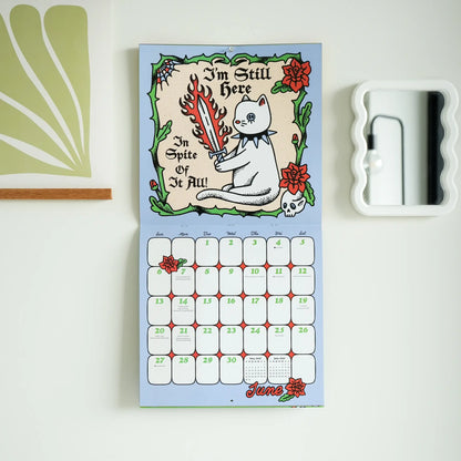 🖤📅2027 Edgy Feminine Wall Calendar – Bold Women’s Artwork with Sticker Sheet Included🌹