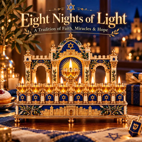 🕎 Temple-Inspired Hanukkah 8-Night Light Centerpiece