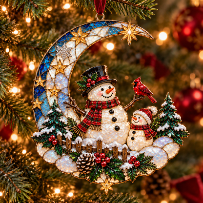 🌙 Moonlit Christmas – 6-Piece Storybook Crescent Moon Ornament Set