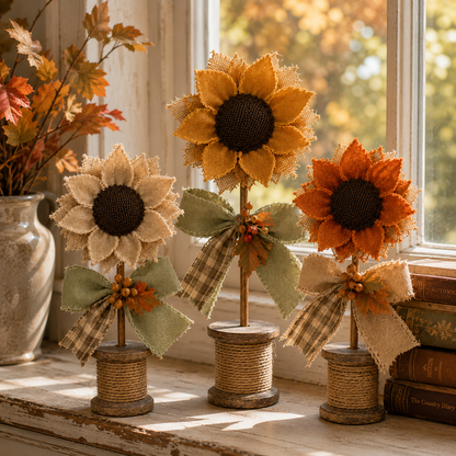 Rustic Sunflower Tabletop Decor Set of 3