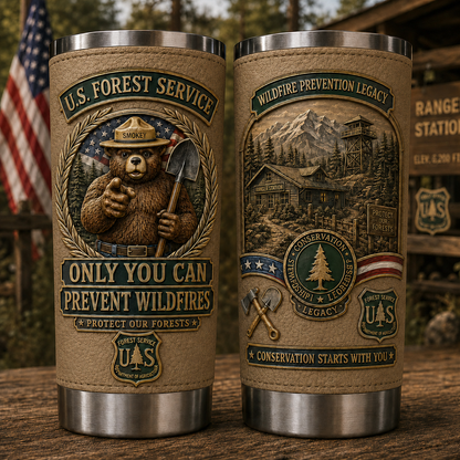 🇺🇸 Last Day Promo: 49% OFF 🐻 USFS Bear “Only You Can Prevent Wildfires” Tribute Travel Tumbler 🌲