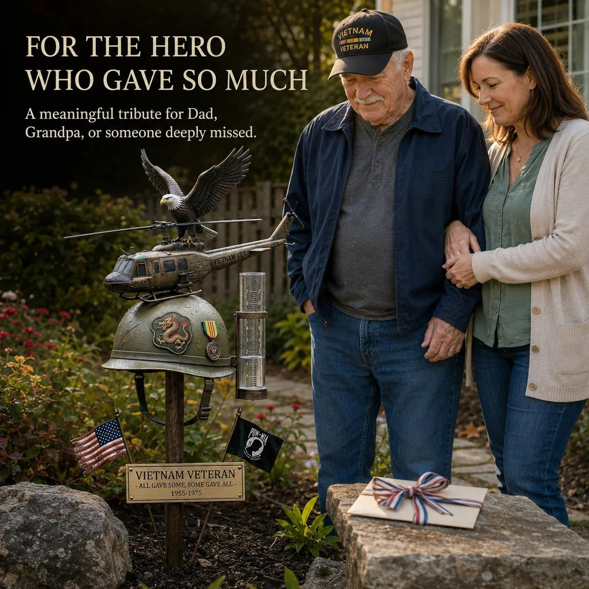 🚁Vietnam Veteran Memorial Rain Gauge