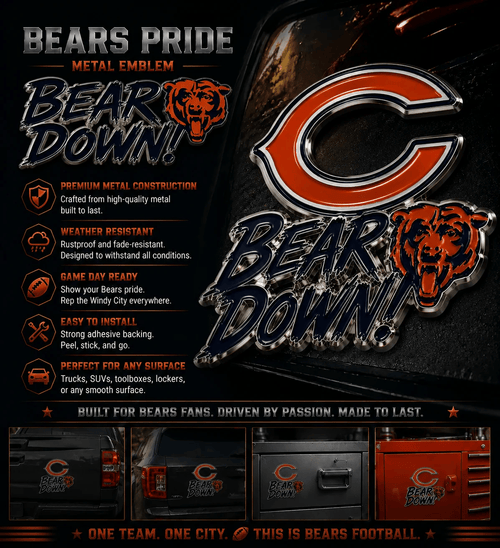 🔥HOT SALE 49% OFF🐻🏈Bear Down Car Emblem Metal Badge🚗