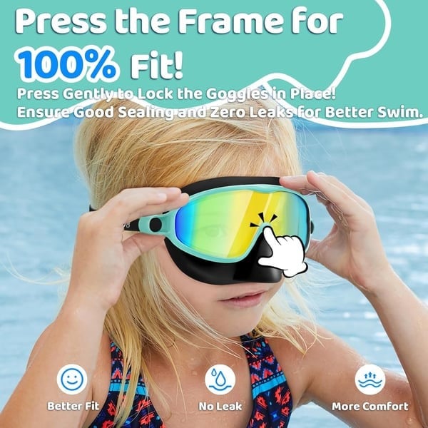 🏊‍♀️ Buy 1 Get 1 Free🏊‍♀️-HD children's large frame waterproof and anti-fog swimming goggles🏊‍♀️