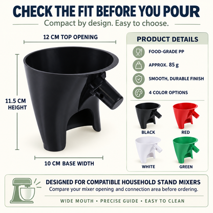 Stand Mixer Flour Funnel – Mess-Free Wide-Mouth Ingredient Guide for Home Baking