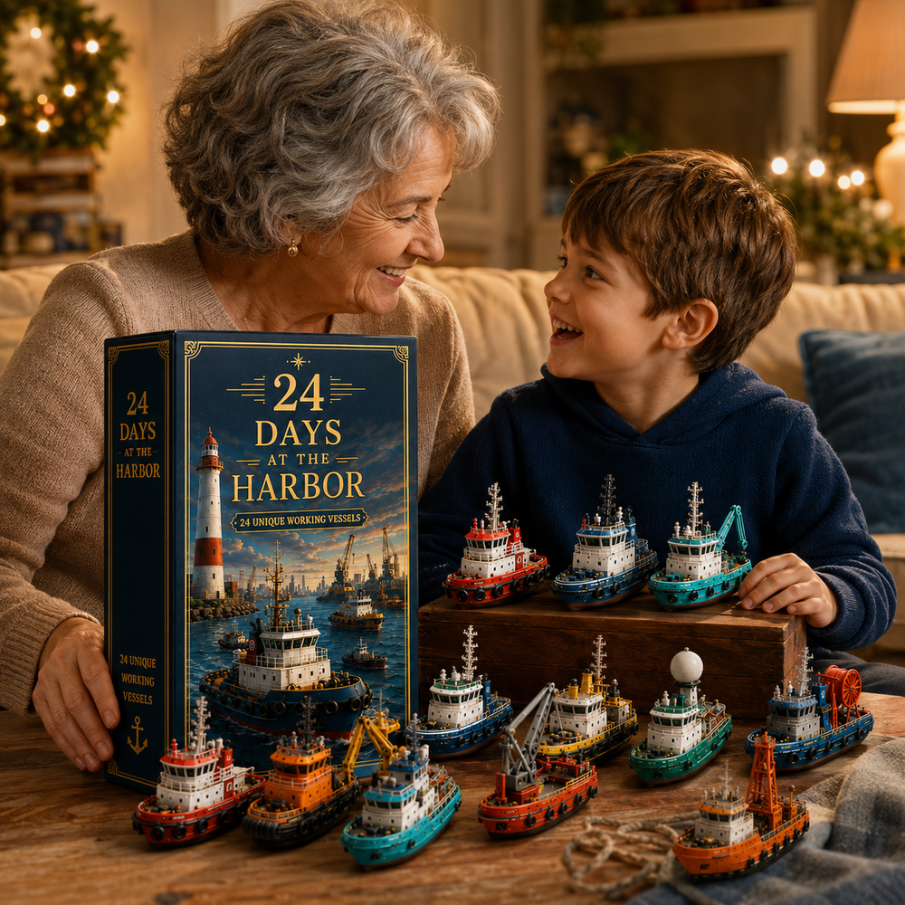 Family enjoying the harbor advent calendar