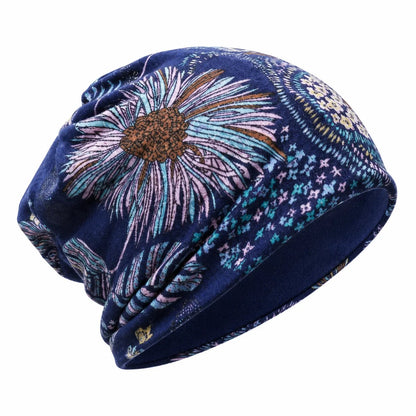 🔥HOT SALE🔥Boho Floral Slouchy Beanie for Women Lightweight Soft Stretchy Hat