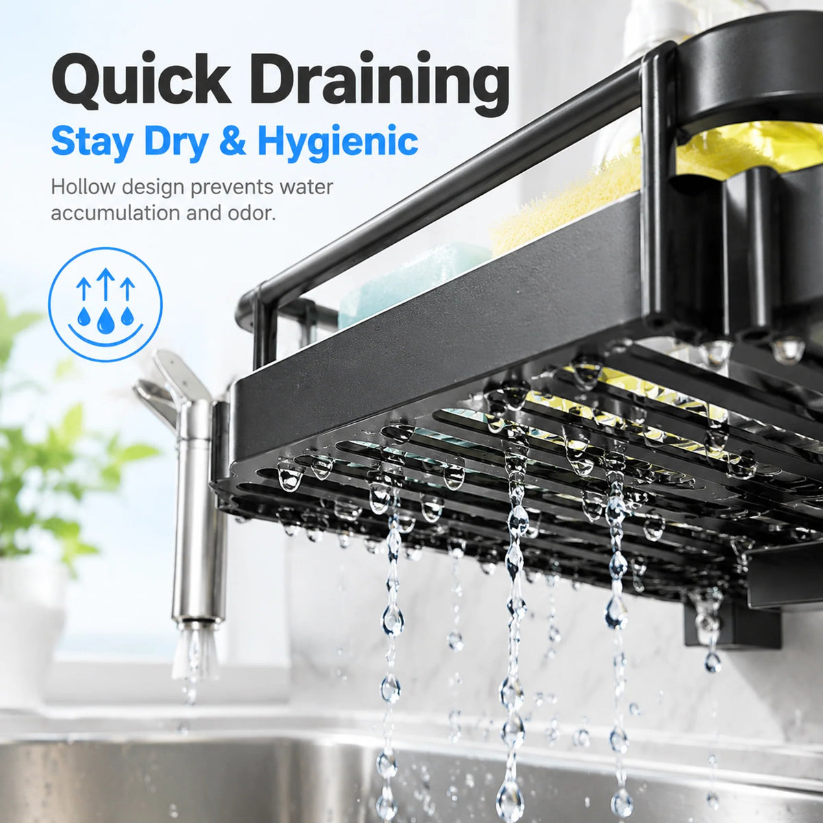 🧺Kitchen Faucet Sponge Holder & Sink Organizer Rack