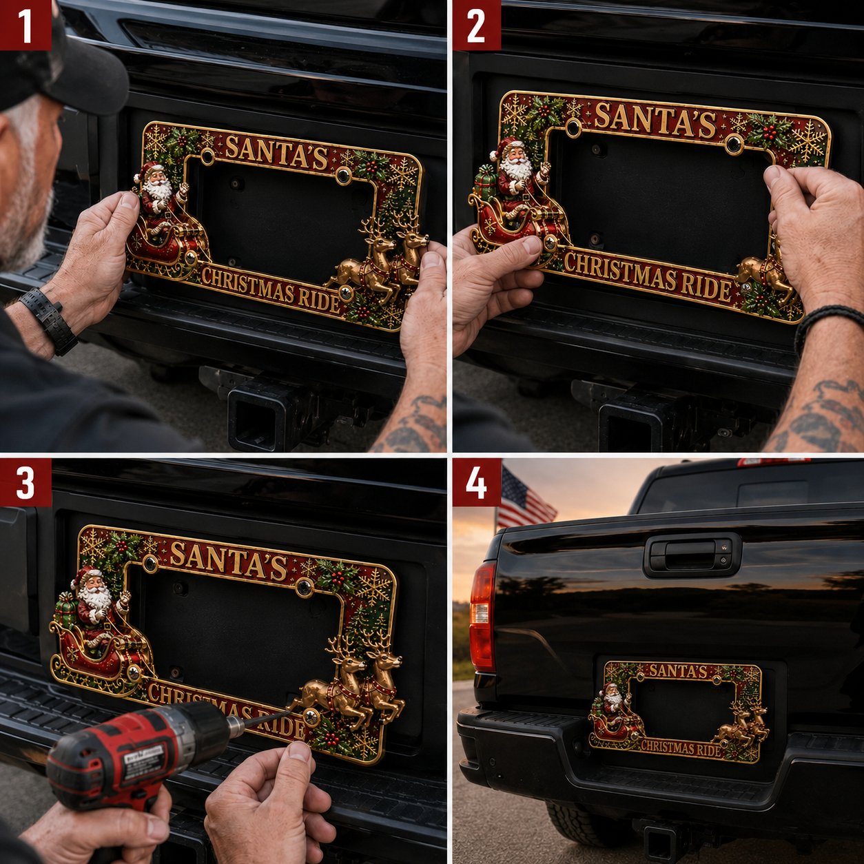 🎄Christmas License Plate Frame – Festive Style for Every Ride