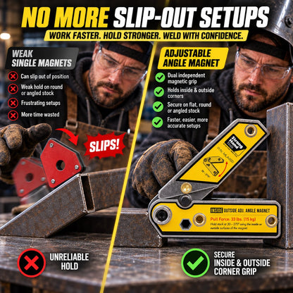 Dual Magnet Welding Angle Holder | Adjustable 30–270 Degree Fixture