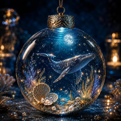 🌊 Ocean Series Illuminated 3D Model Decoration Collection | Clear Display Ornament with Detailed Sea Creatures, Coral, Shell & Pearl-Style Accents ✨