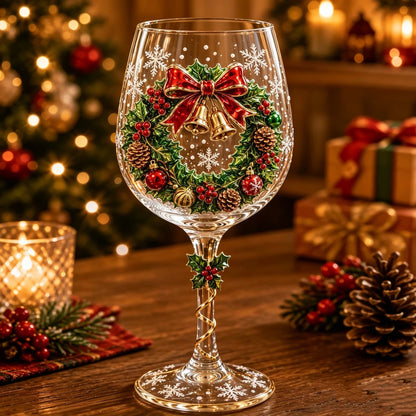 ⏳ Last Day 49% OFF – 🎄 3D Christmas Art Glass Cup Collection | Premium Clear Glass with Raised Holiday Details, Sparkling Snowflake Accents & 6 Festive Designs ✨