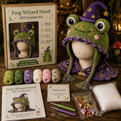 🔥LAST DAY 49% OFF - 🧵Fantasy Hood Hat DIY Crochet Kit – Create Your Own Magical Wearable Character Hat🎁Beginner Friendly