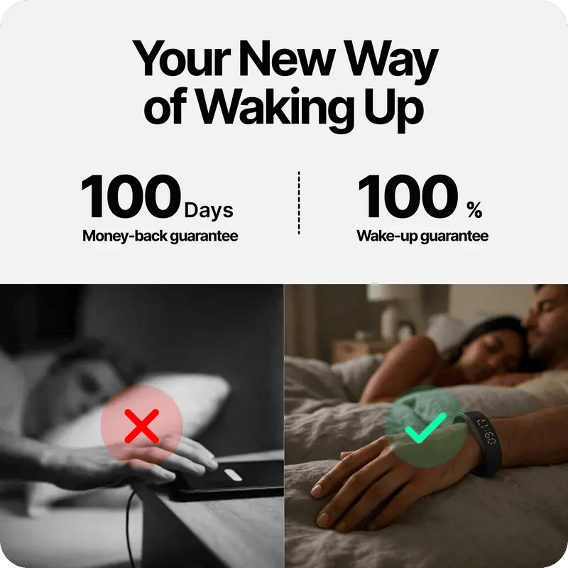 ⌚Vibration Alarm Clock Watch for Sleepers – Gentle Silent Wearable Alarm Wristband, No Noise Personal Wake Up Device for Bedroom & Travel