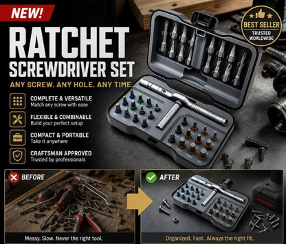 🎉🔩 Factory Direct 49% Off 🔥Over 100,000 Sold! 🛠️Freely assemble to solve all tool troubles 🛠️ 24-in-1 screwdriver set – Magnetic, compact, and portable