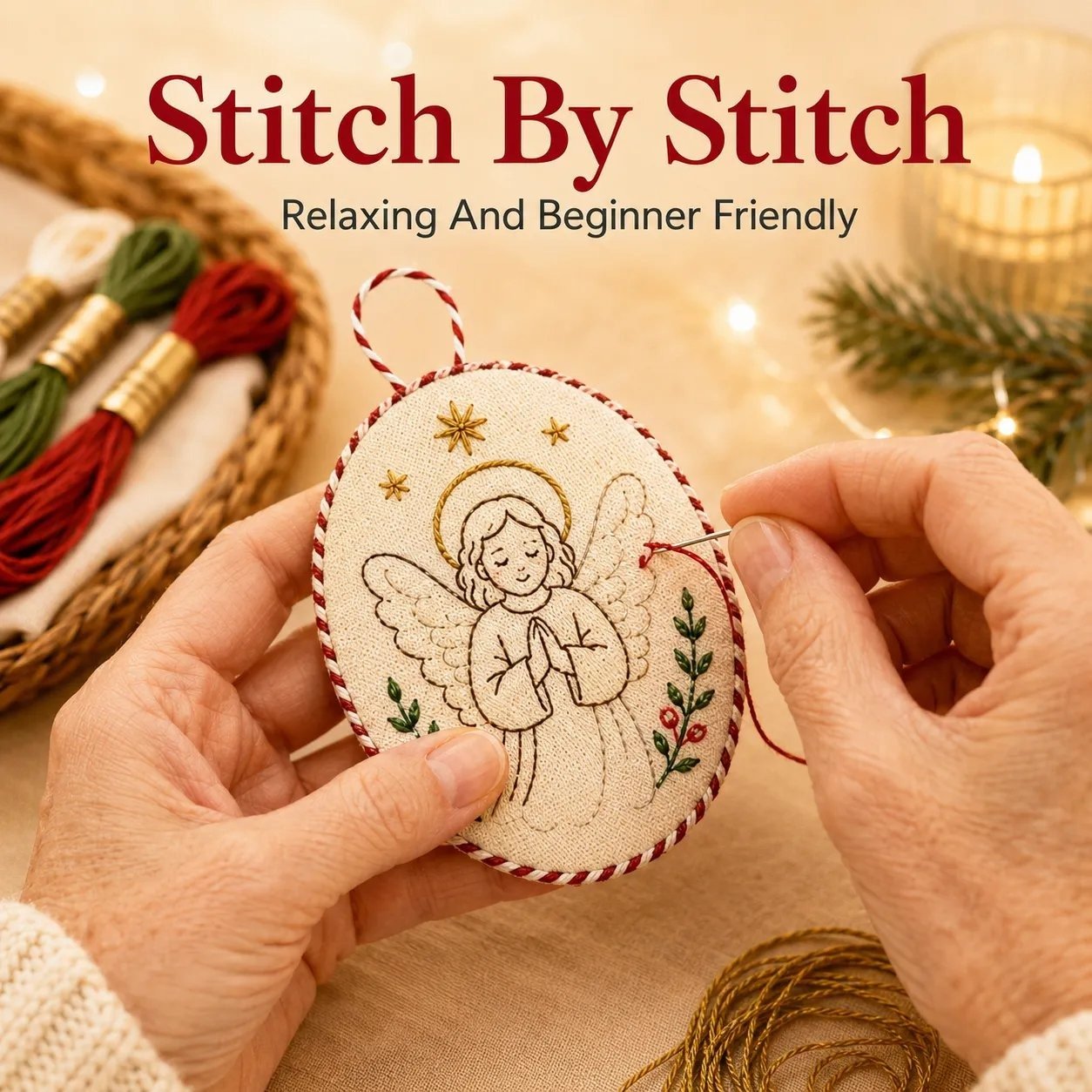⏳ Last Day 49% OFF – 🧵 Beginner-Friendly DIY Heirloom Oval Embroidery Ornament Kit Collection | Complete Kit with Embroidery Materials, Ornament Components & Step-by-Step Guide Included 💕