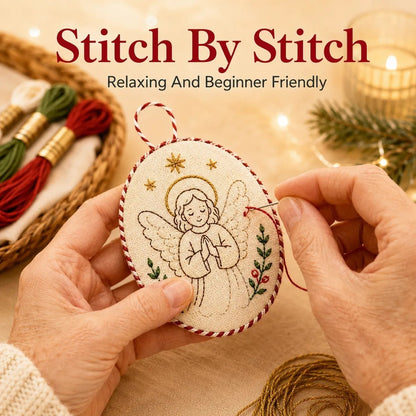 ⏳ Last Day 49% OFF – 🧵 Beginner-Friendly DIY Heirloom Oval Embroidery Ornament Kit Collection | Complete Kit with Embroidery Materials, Ornament Components & Step-by-Step Guide Included 💕