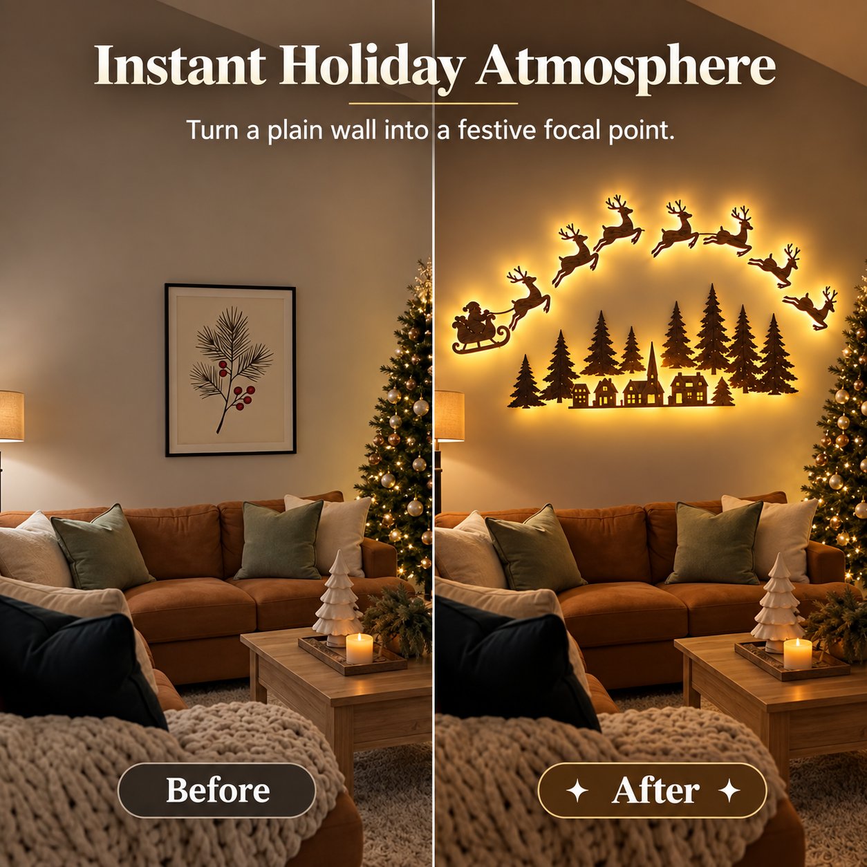🎄🦌Magical Reindeer Christmas Wall Light