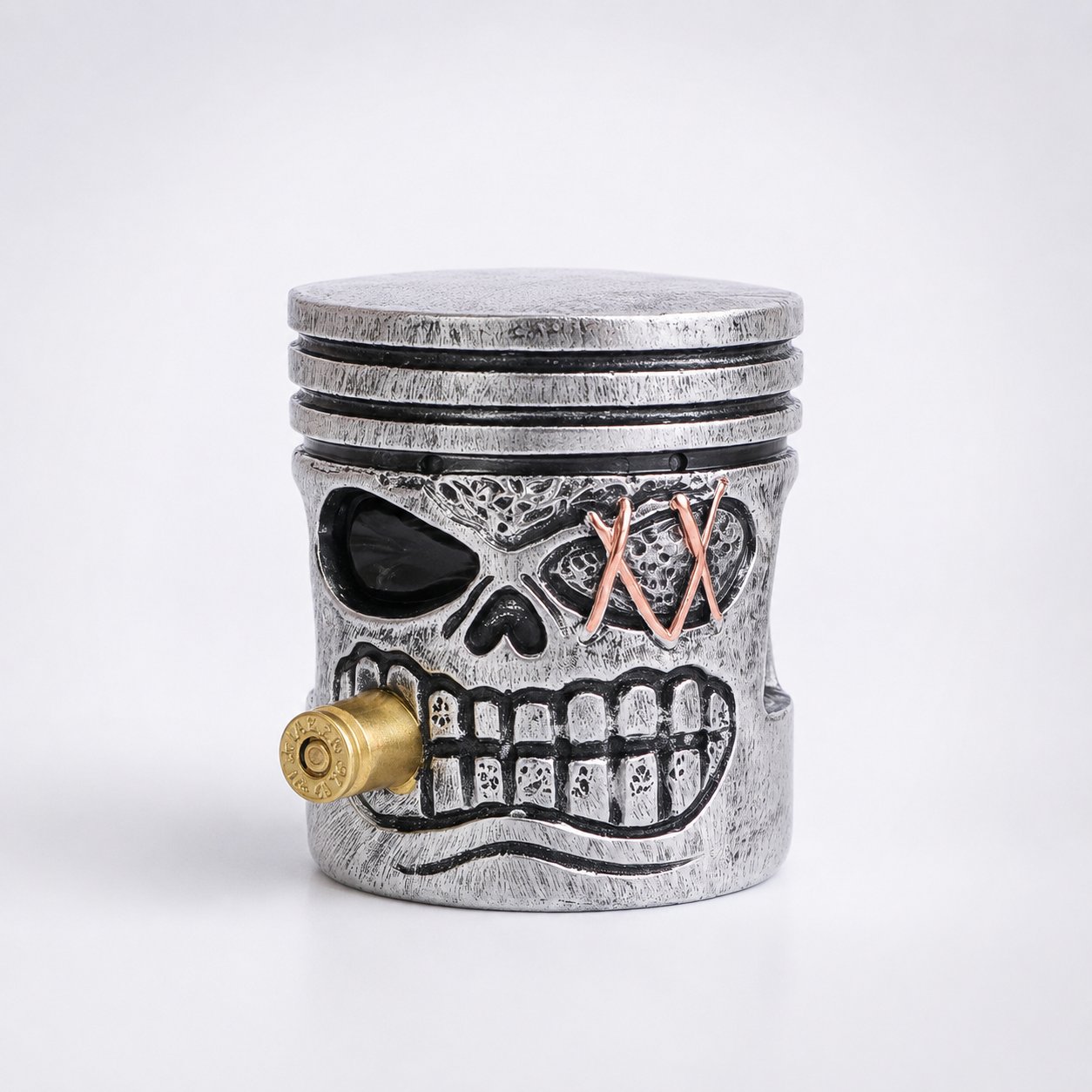 💀 Industrial Mechanical Skull Resin Sculpture – Gear, Wrench & Chain Gothic Décor