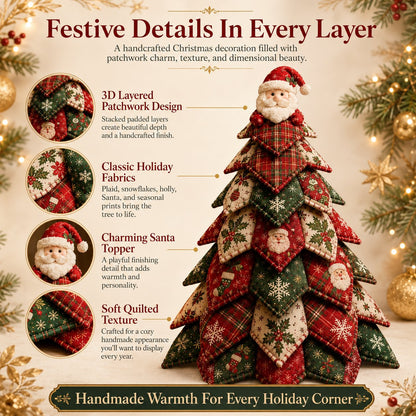 🎄 DIY Quilted Christmas Tree Kit | Layered 3D Tabletop Craft with Pre-Cut Festive Fabrics, Foam Base & Easy Instructions 🧵✨