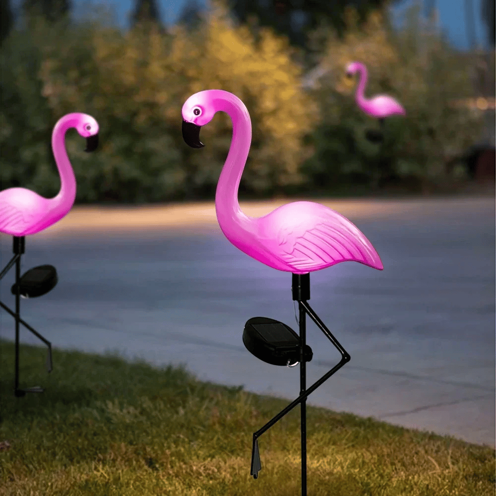 Solar Flamingo Garden Light