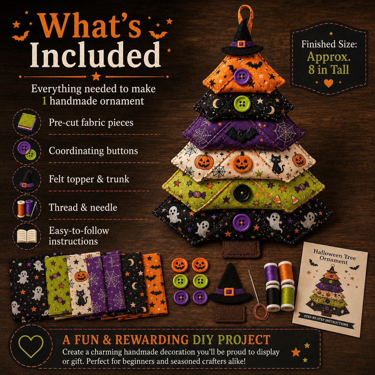 🎄 Layered Fabric Tree Ornament DIY Sewing Kit 🎁 Create A Cozy Handmade Fabric Tree Ornament  ✨