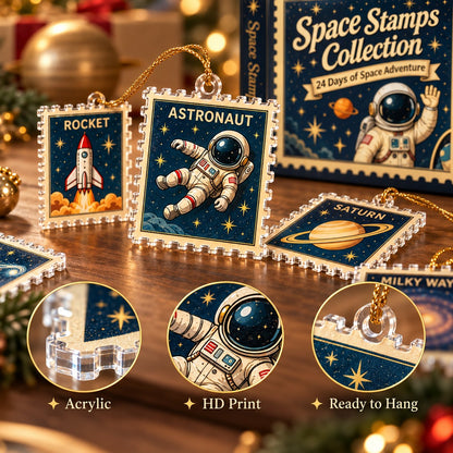 Cosmic Galaxy Advent Calendar – 24 Acrylic Space Stamp Ornaments