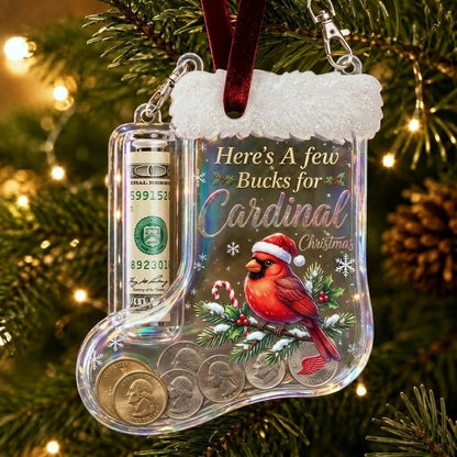 🎄Christmas Stocking-Shaped Money Gift Ornament – “Here’s A Few Bucks” Cash & Coin Holder
