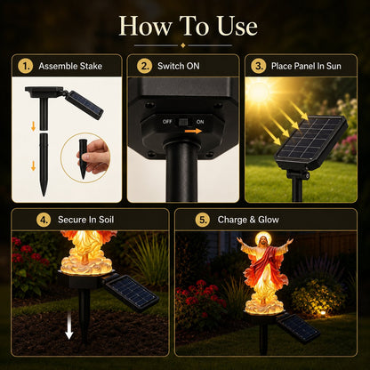 Solar-Powered Illuminated Jesus Garden Statue
