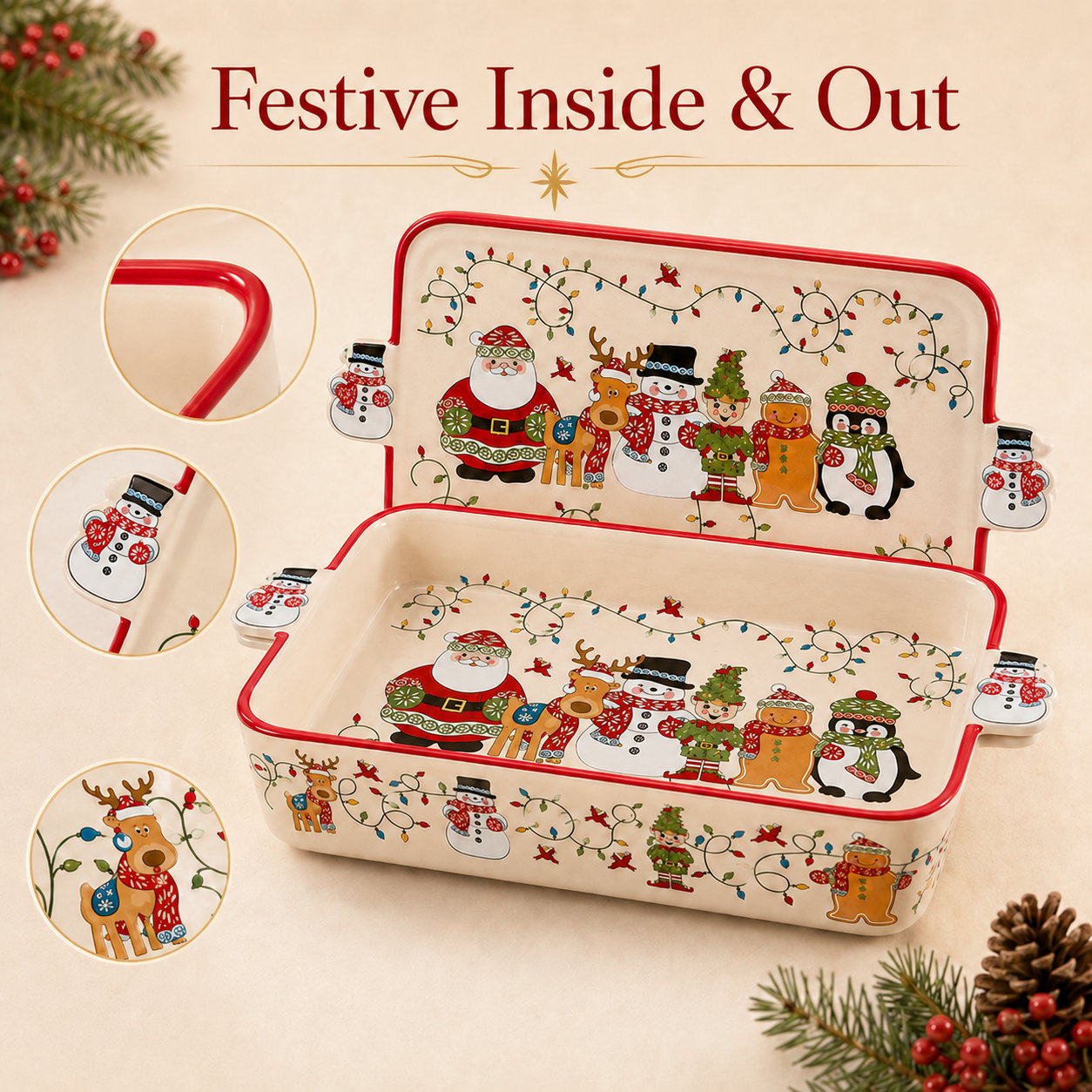 💥 LAST DAY 49% OFF 🎅🎁Christmas Holiday Bakeware Dish🎄