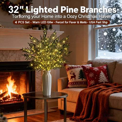 🎄 32' Christmas Lighted Norfolk Pine Branches