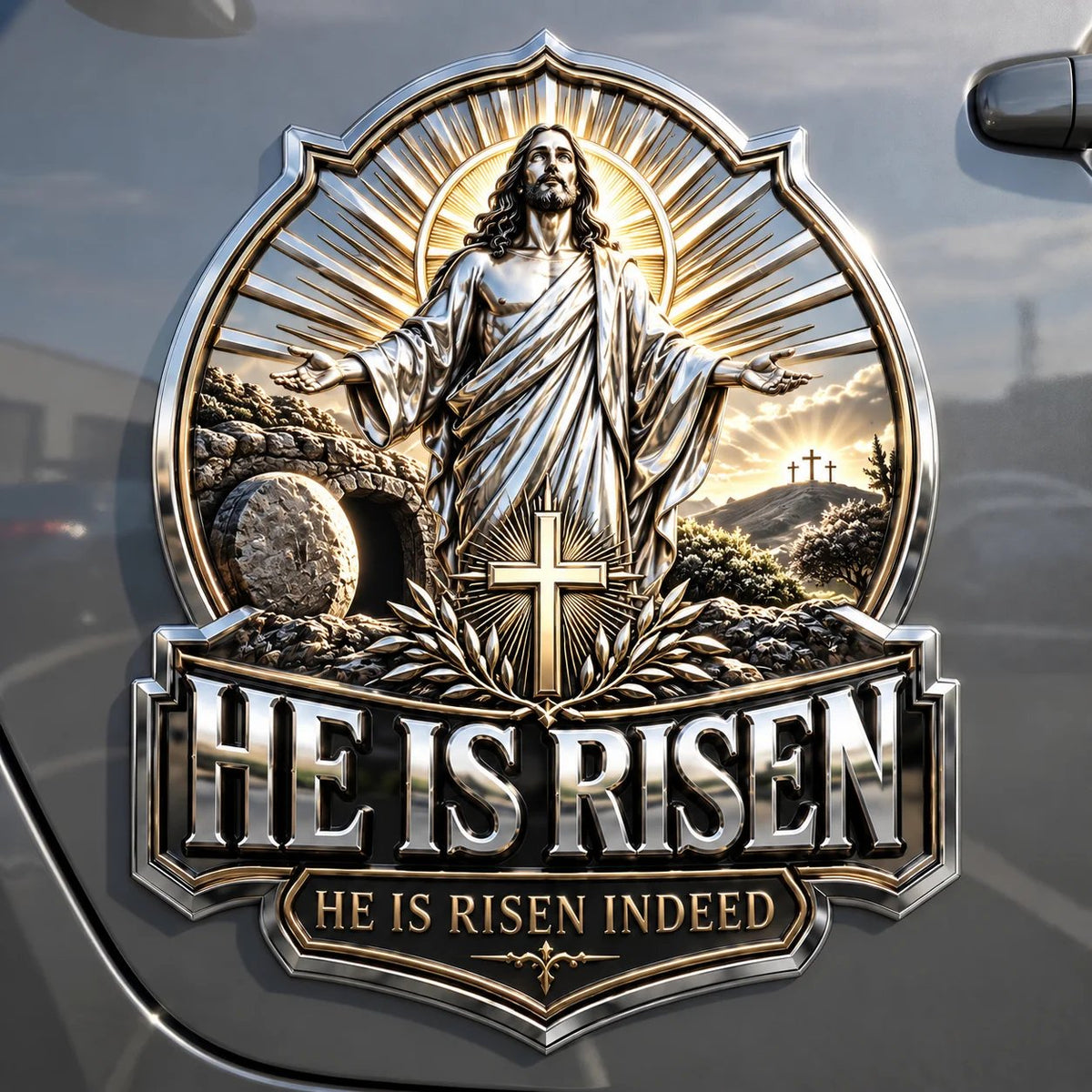 ✝️Christian Faith Car Emblem Collection — Cross, Resurrection & Hope