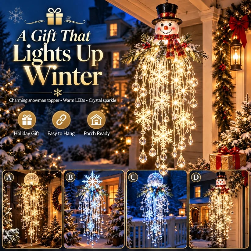 ❄️Crystal Cascade Christmas Snowflake LED Hanging Light✨
