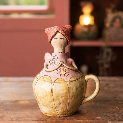 🧚‍♀️🌸 Enchanted Fairy Treasure Keeper – Whimsical Storage & Décor for a Touch of Everyday Magic Jar/Mug
