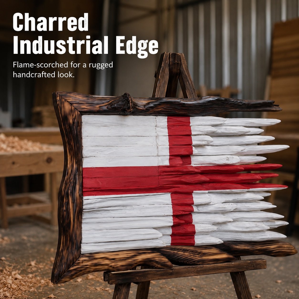 Handcrafted Vintage Wood Flags – 5 Heritage Emblems