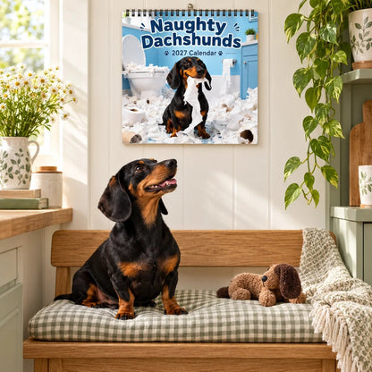 🐶Naughty Dachshunds 2027 Wall Calendar – 12 Months of Mischief, Mayhem & Sausage Dog Smiles