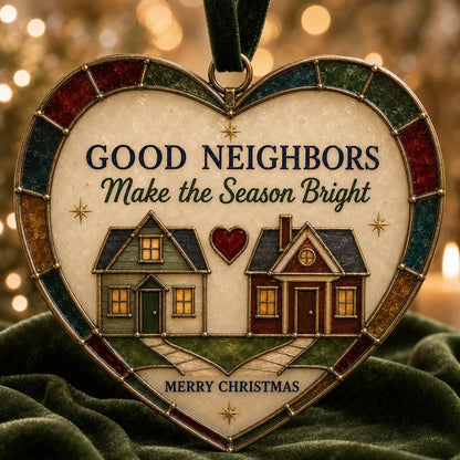 Stained Glass-Style Christmas Heart Ornaments – 7 Message Designs